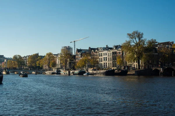 Barcos Río Amstel — Foto de Stock