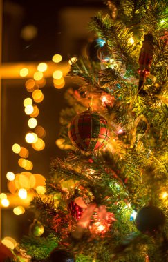 albero di Natale luci e decorazioni