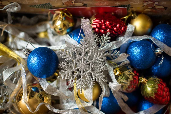 Decoraciones Navidad Caja —  Fotos de Stock