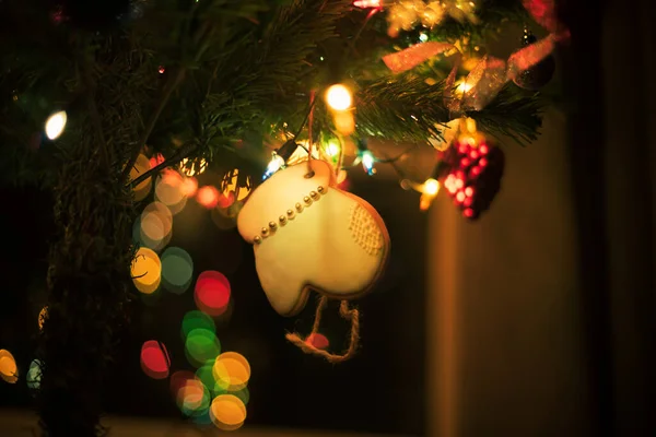 Lumières Décorations Sapin Noël — Photo