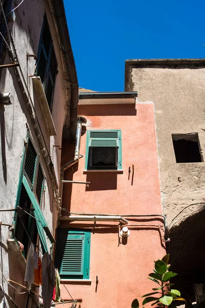 Старі Барвисті Будинки Вернацці Італія — стокове фото