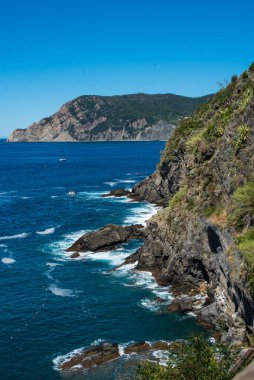 rocks and beaches of the Ligurian sea in Italy 