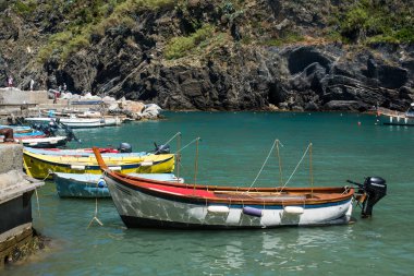 rocks and beaches of the Ligurian sea in Italy 