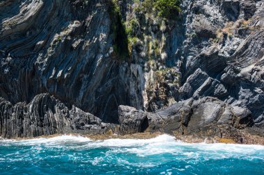 rocks and beaches of the Ligurian sea in Italy 