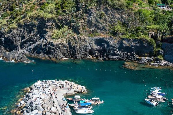 Harbor Cinque Terra Sunset Ligurian Sea — Foto de Stock