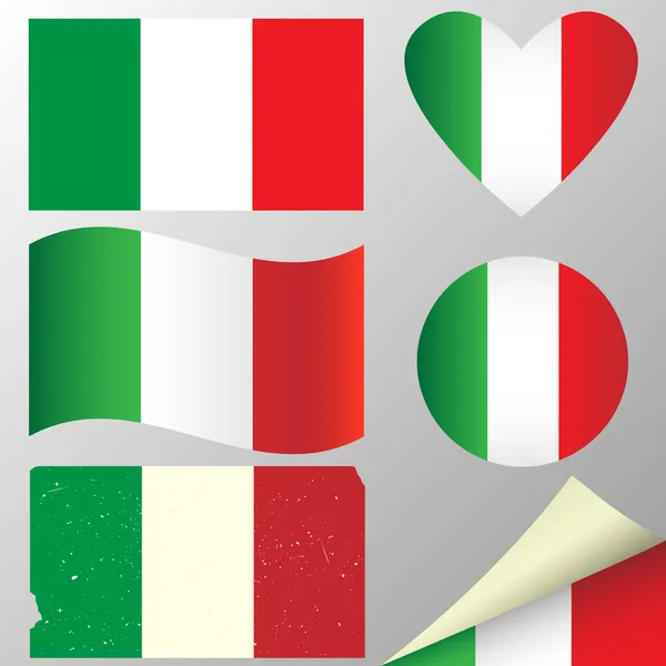 Włochy flagi zestaw — Wektor stockowy