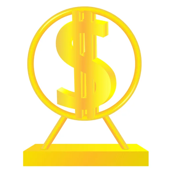 Signo del dólar dorado — Vector de stock