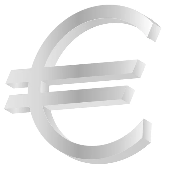 Metallic euro sign — Stock Vector
