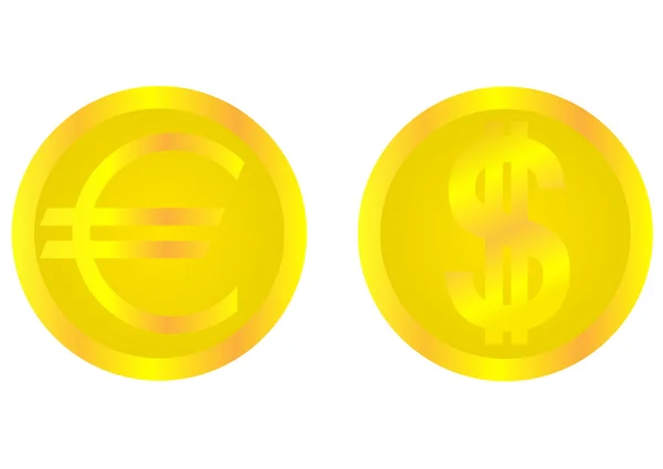 Signes dollar et euro — Image vectorielle