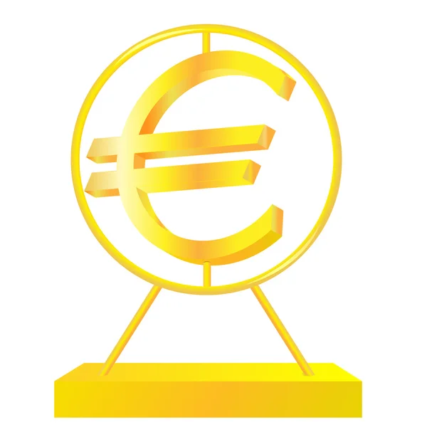 Signo dorado del euro — Vector de stock