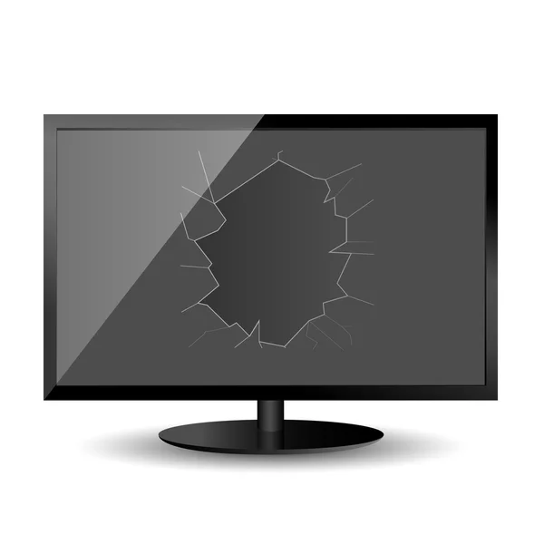 Monitor preto partido —  Vetores de Stock