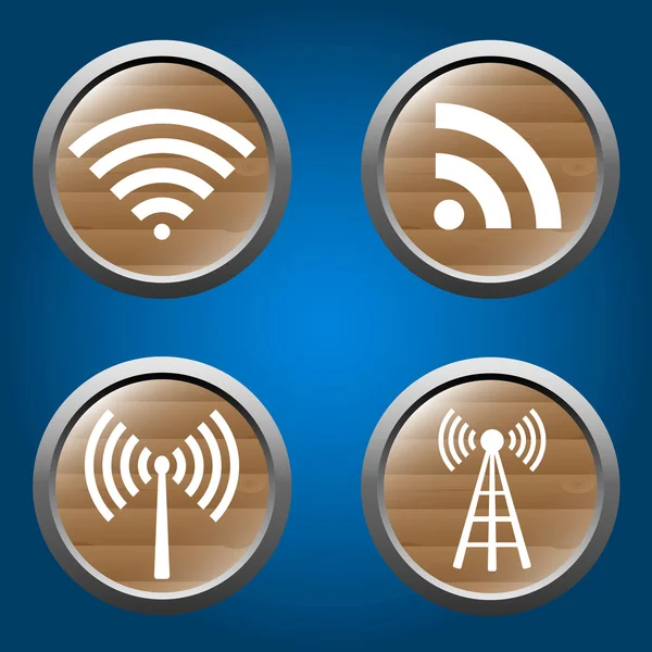 Wireless icons set for business or commercial use — Stock Vector