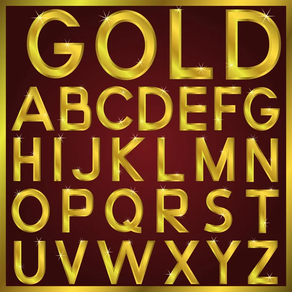 Vector golden alphabet — Stock Vector