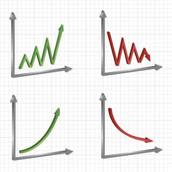 Conjunto de diferentes gráficos de negócios e gráficos —  Vetores de Stock