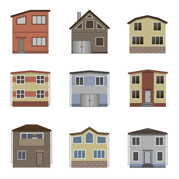 Комплект домов и зданий . — стоковый вектор