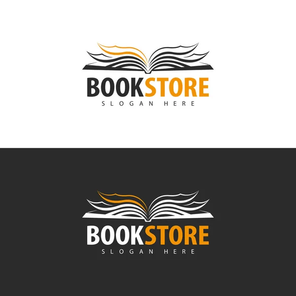 Logo şablonu. Kitapçı logosu tasarımı. 