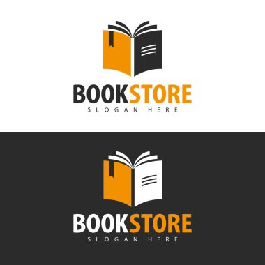 Logo şablonu. Kitapçı logosu tasarımı. 