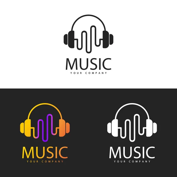 Шаблон Логотипу Дизайн Музичного Логотипу — стоковий вектор