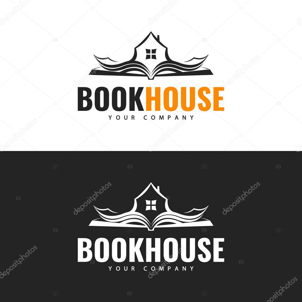 Logo template. Book House logo design. 