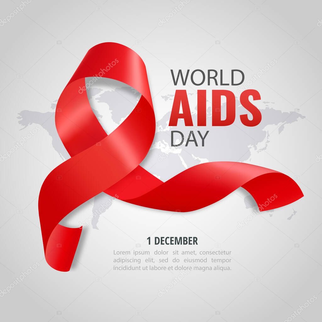 Vector illustration of World Aids Day. Red Ribbon.