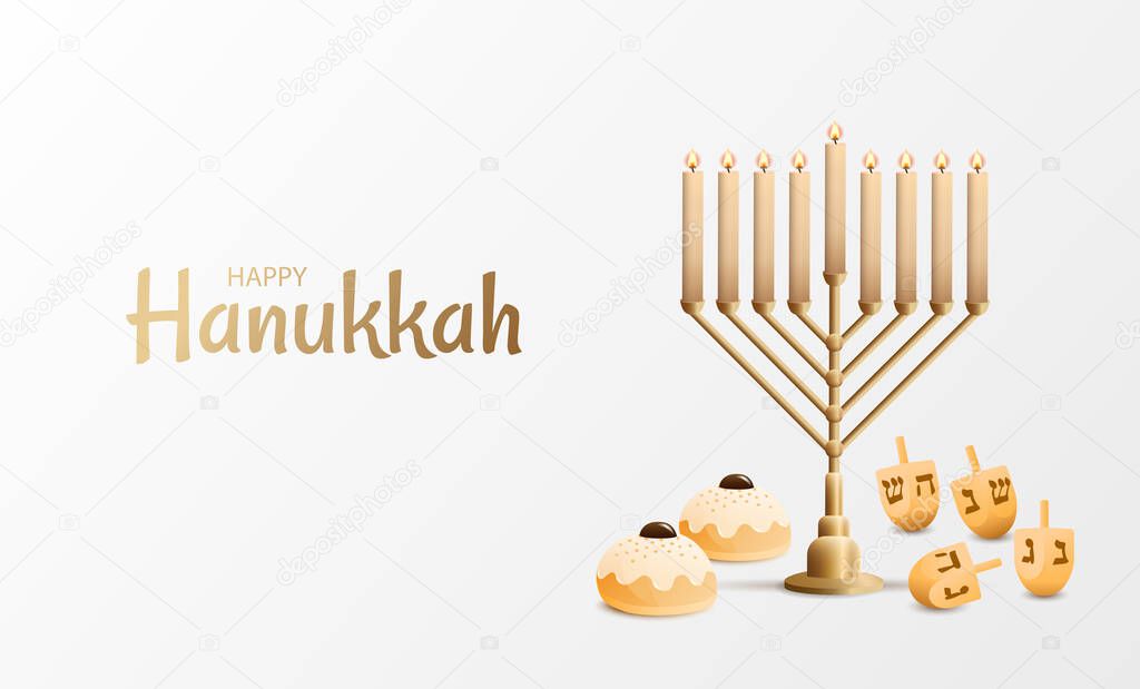 Vector illustration of Jewish holiday Hanukkah