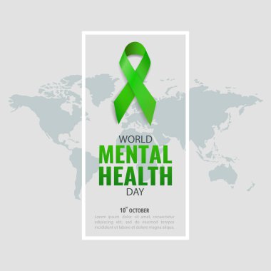Dünya Akıl Sağlığı Günü 'nün Vektör İllüstrasyonu