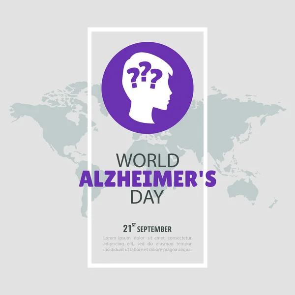 Ilustración Vectorial Sobre Tema Día Mundial Del Alzheimer — Vector de stock