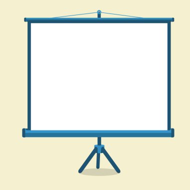 Projeksiyonlu ekran çizimi. Düz tasarımda vektör illüstrasyonu
