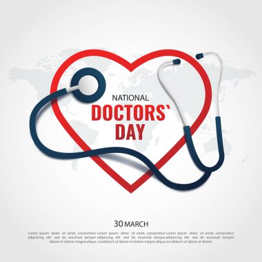 Doktor Günü 'nün Vektör İllüstrasyonu. Poster, pankart ve tebrik kartı için.