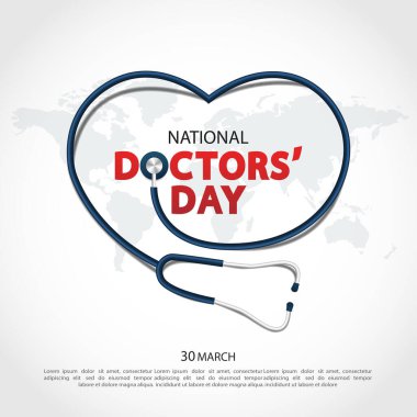 Doktor Günü 'nün Vektör İllüstrasyonu. Poster, pankart ve tebrik kartı için.