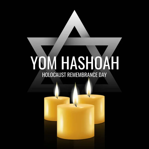 Yom Hashoah Vektör Llüstrasyonu Soykırım Anma Günü — Stok Vektör