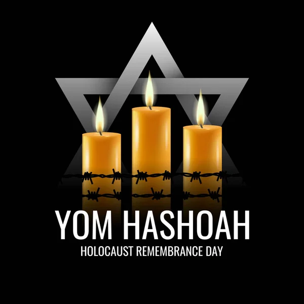 Yom Hashoah Vektör Llüstrasyonu Soykırım Anma Günü — Stok Vektör