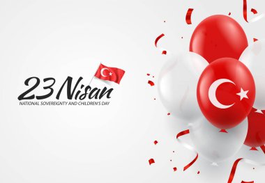 23 Nisan 'ın Vektör İllüstrasyonu, Ulusal Egemenlik ve Çocuk Günü