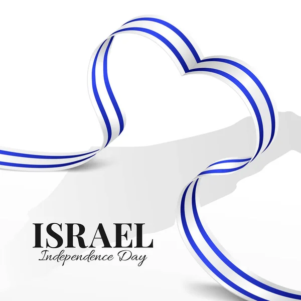 Wektor Ilustracja Dnia Niepodległości Izraela Wstążka — Wektor stockowy