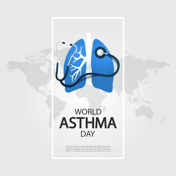 Ilustración Vectorial Del Día Mundial Del Asma — Vector de stock