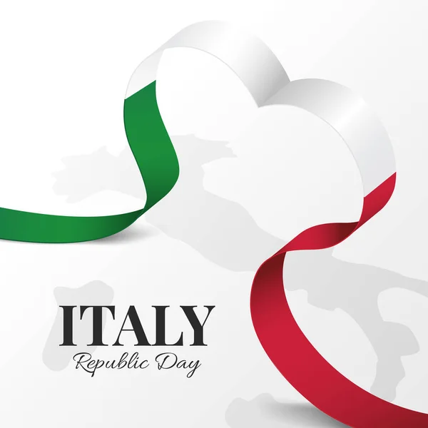 Wektor Ilustracja Republiki Dzień Włochy Wstążka — Wektor stockowy