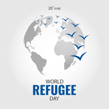 Dünya Mülteci Gününün Vektör İllüstrasyonu