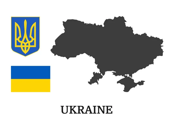 Vector Illustration Map National Symbols Ukraine — стоковий вектор