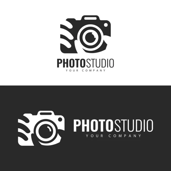 Logó Sablon Photo Studio Logo Tervezés — Stock Vector