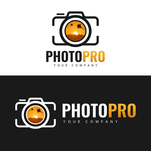 Logó Sablon Photo Pro Logo Tervezés — Stock Vector