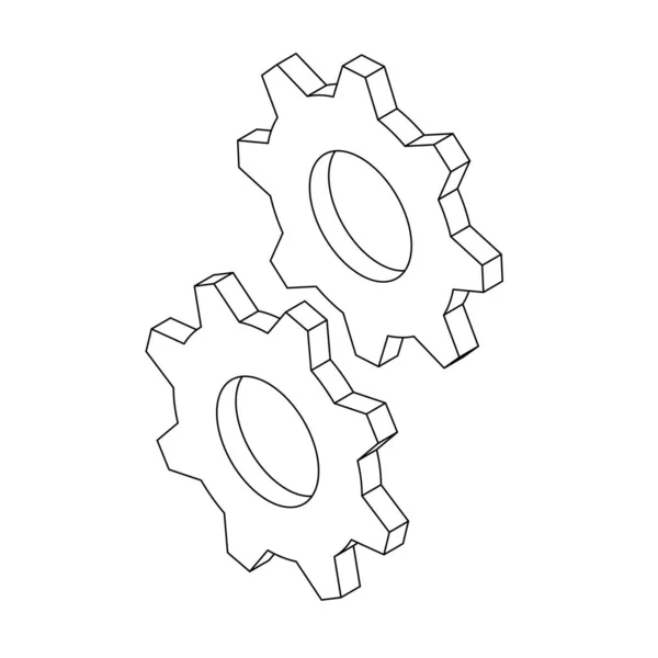 Vector Icon Gears Isolated White Background Icon Your Projects — Stock Vector