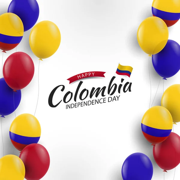 Vector Illustration Colombia Independence Day Background Balloons — Archivo Imágenes Vectoriales