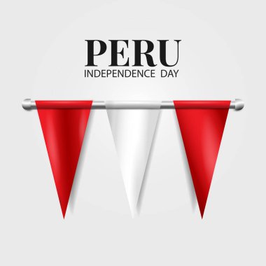 Peru Bağımsızlık Günü 'nün Vektör İllüstrasyonu. Kutlama bayrağı