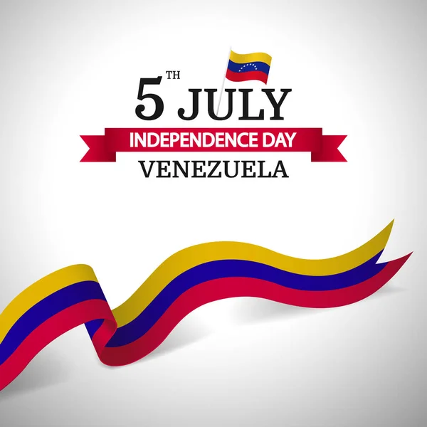 Ilustración Vectorial Del Día Independencia Venezuela Cinta — Archivo Imágenes Vectoriales