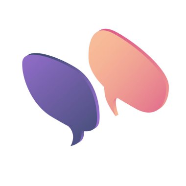 Vektör çizimi. Isometric Konuşma Baloncuğu