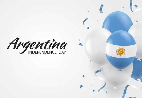 Ilustración Vectorial Del Día Independencia Argentina Fondo Con Globo — Vector de stock