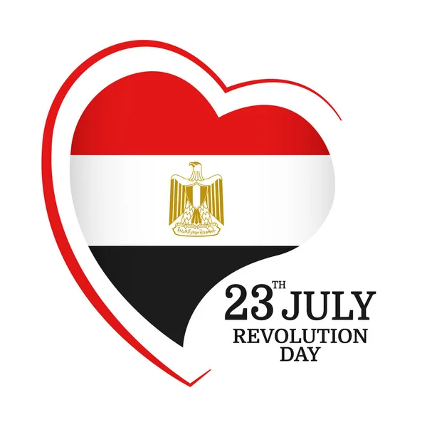 埃及革命日的病媒图解 埃及国旗心形 — 图库矢量图片