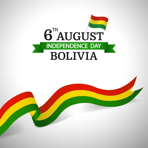 Ilustración Vectorial Del Día Independencia Bolivia Cinta — Archivo Imágenes Vectoriales