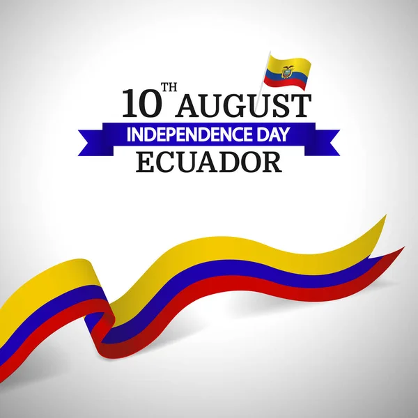 Vector Illustration Ecuador Independence Day Inglés Cinta — Archivo Imágenes Vectoriales