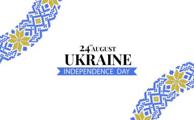 Ukrayna 'nın Bağımsızlık Günü' nün Vektör İllüstrasyonu. Ulusal düzen. Pankart
